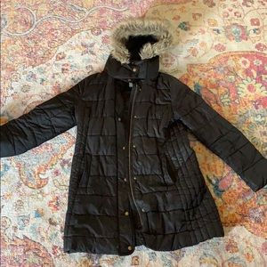 Black puffer coat